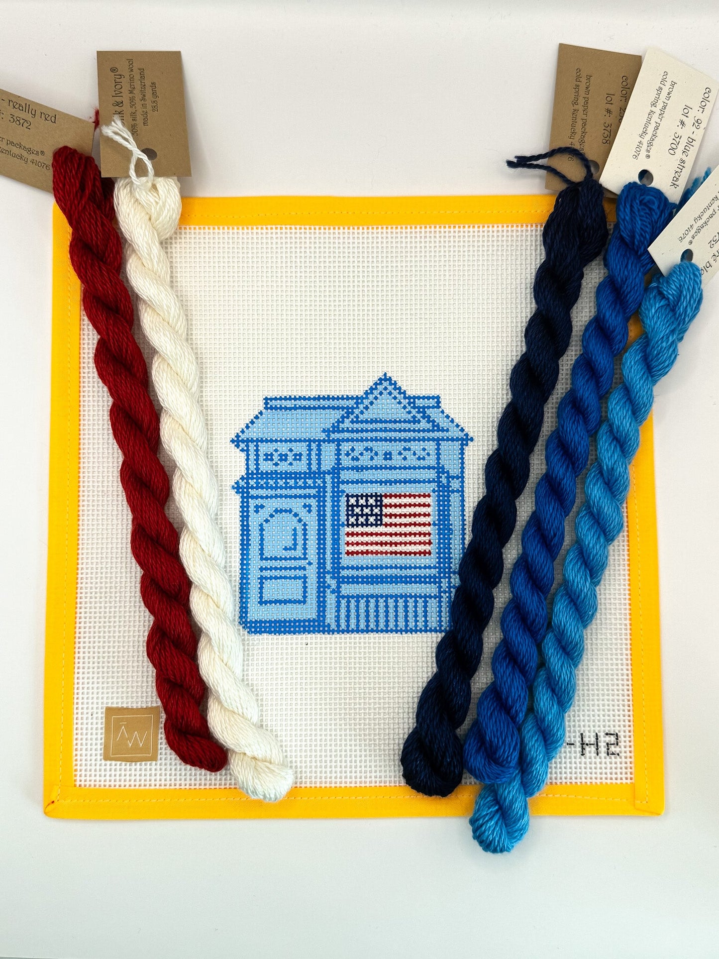 4th of July Painted Lady Needlepoint Canvas - Summertide Stitchery - Audrey Wu