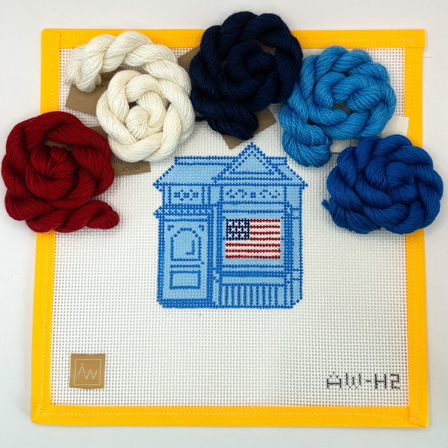 4th of July Painted Lady Needlepoint Canvas - Summertide Stitchery - Audrey Wu