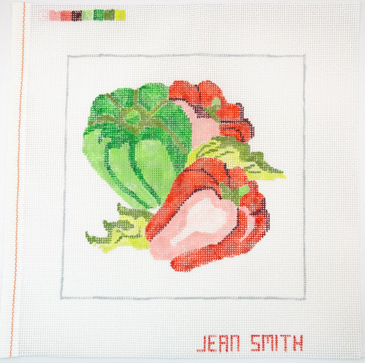 Large Peppers Needlepoint Canvas - Summertide Stitchery - Jean Smith