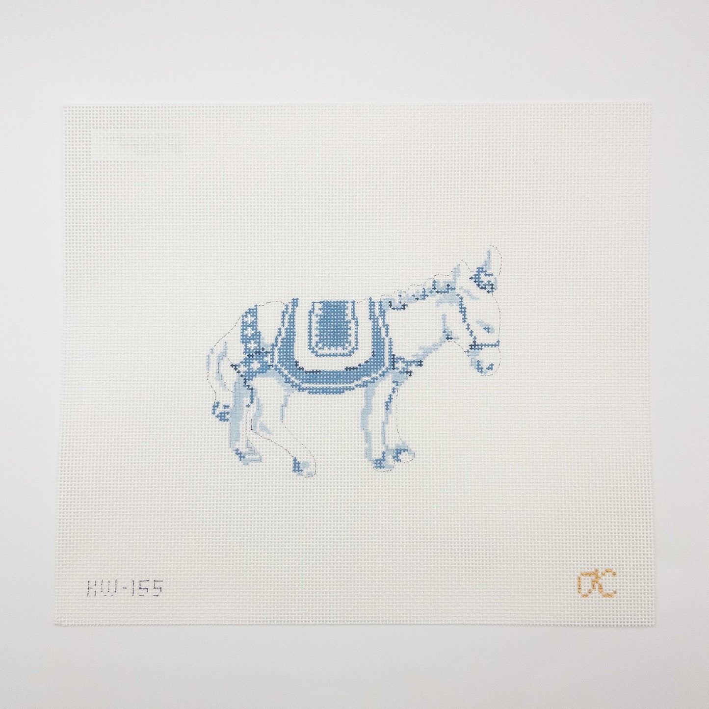 Wedgewood Nativity Donkey Needlepoint Canvas - Summertide Stitchery - Kate Woodward