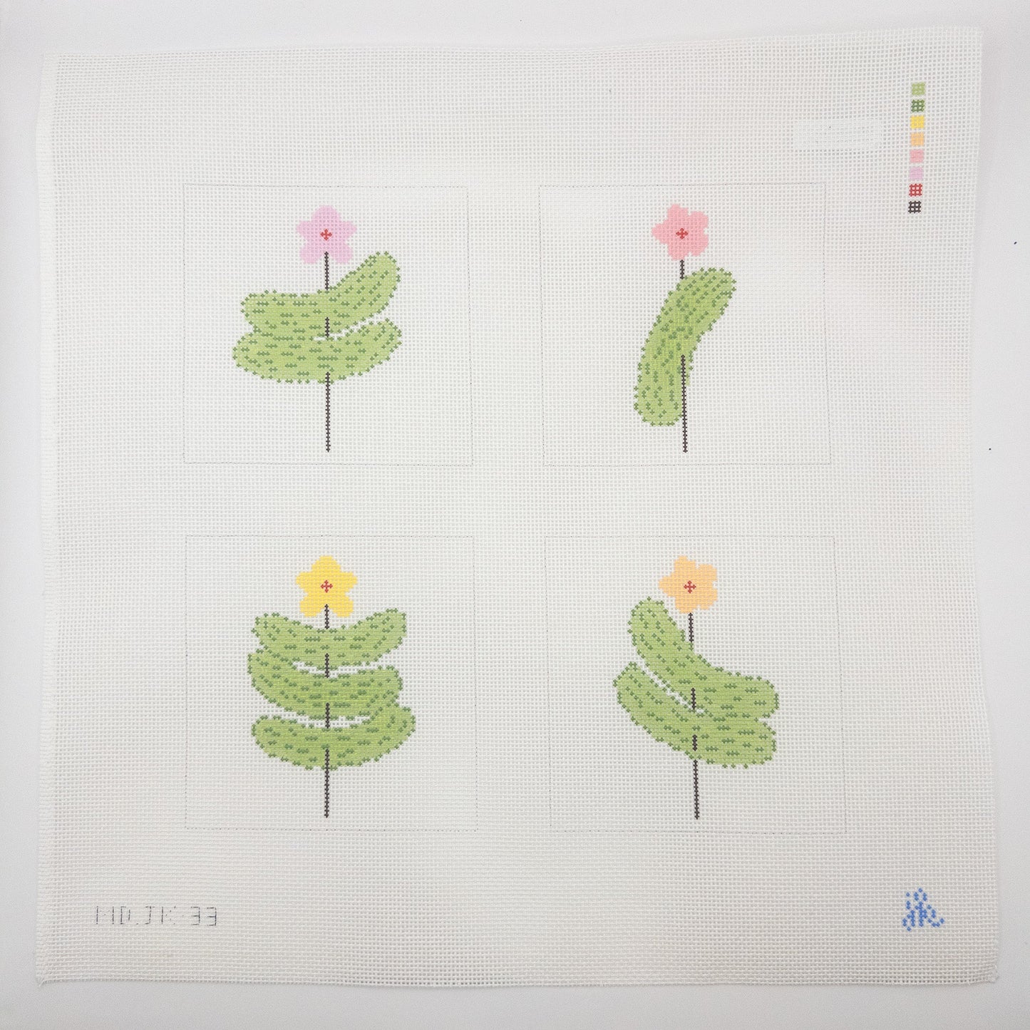 Pickle Coasters Needlepoint Canvas - Summertide Stitchery - Mopsey Designs