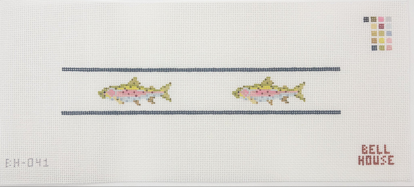 Rainbow Trout Keyfob Needlepoint Canvas - Summertide Stitchery - Bell House Designs