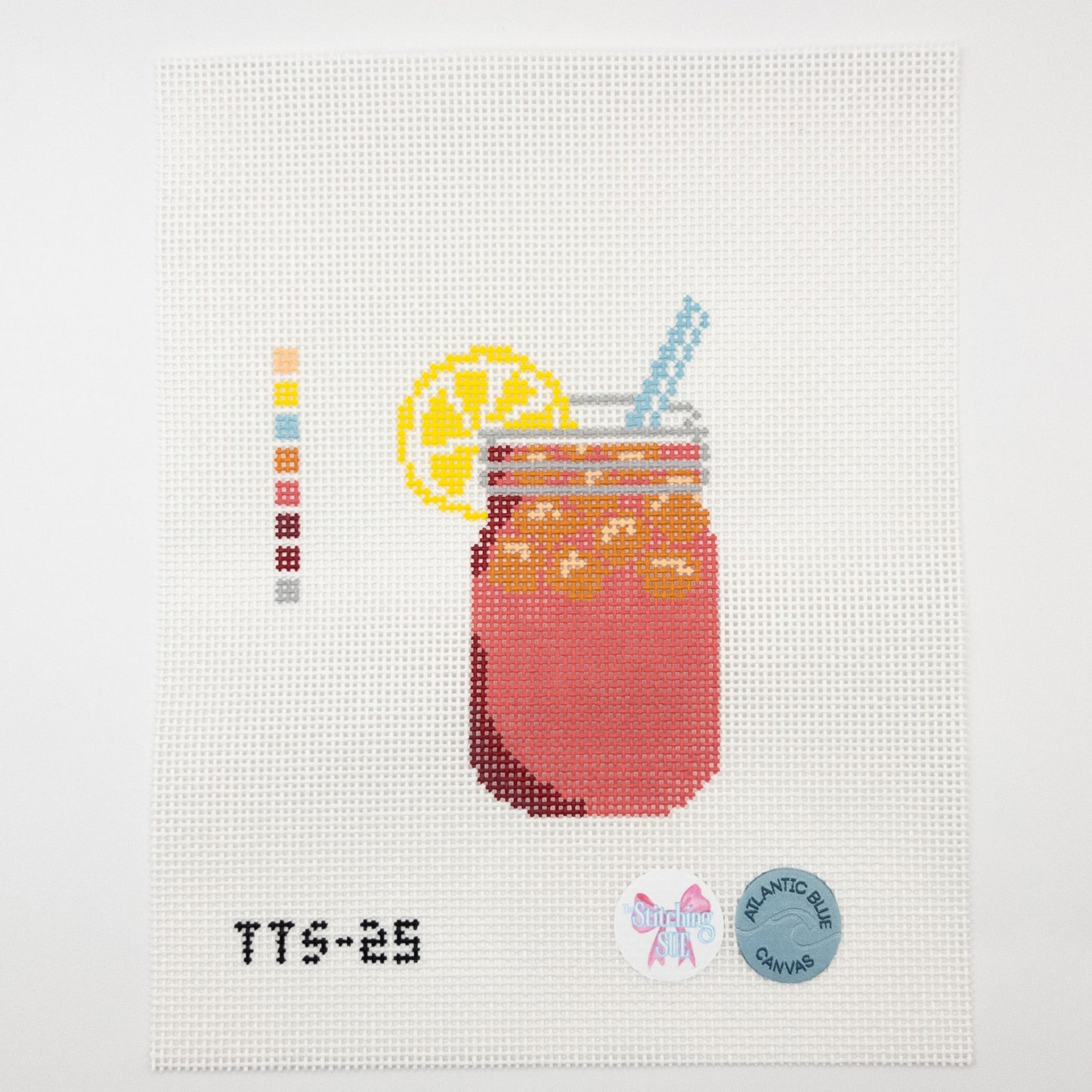 Sweet Tea Needlepoint Canvas - Summertide Stitchery - Lucky Lotus Needlepoint