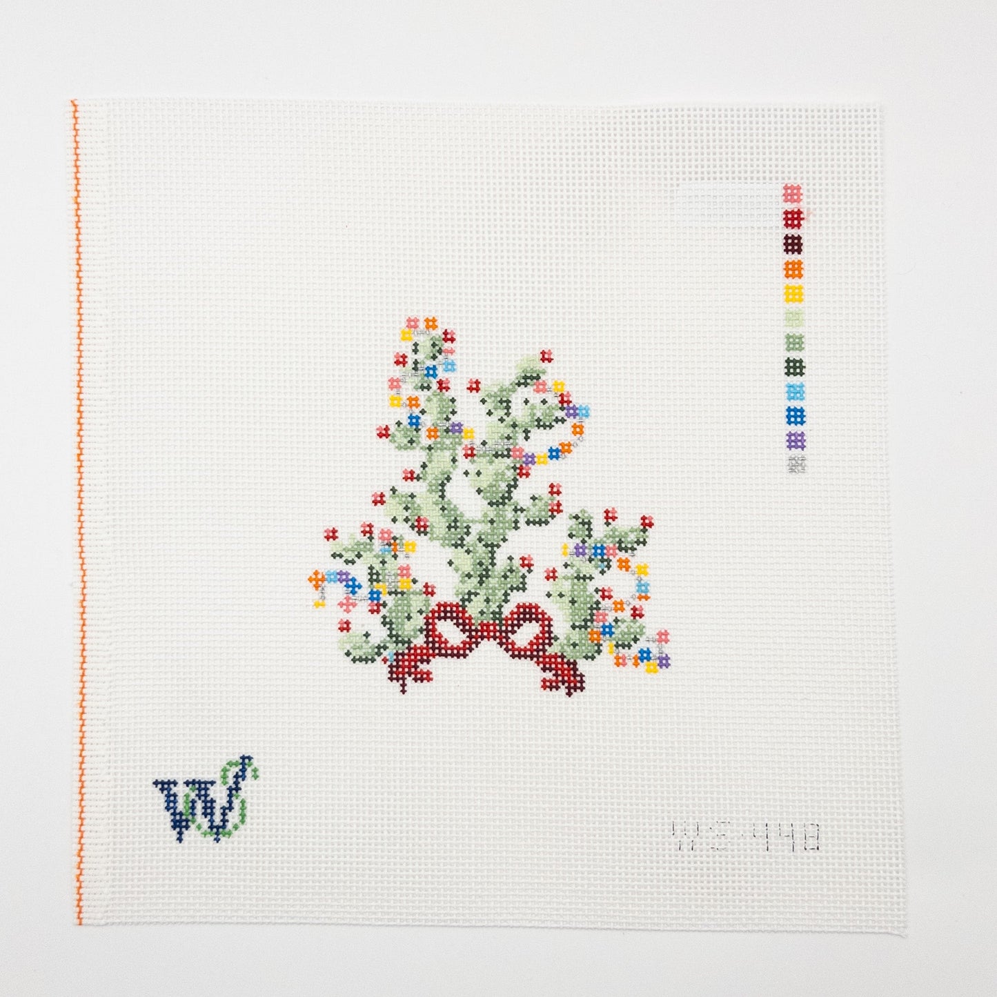 Christmas Cactus Needlepoint Canvas - Summertide Stitchery - Wipstitch Needleworks