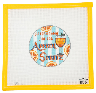 Aperol Spritz Needlepoint Canvas - Summertide Stitchery - Kirkland Design Studio