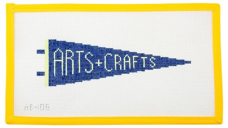 Arts and Crafts Pennant Needlepoint Canvas - Summertide Stitchery - Alice & Blue