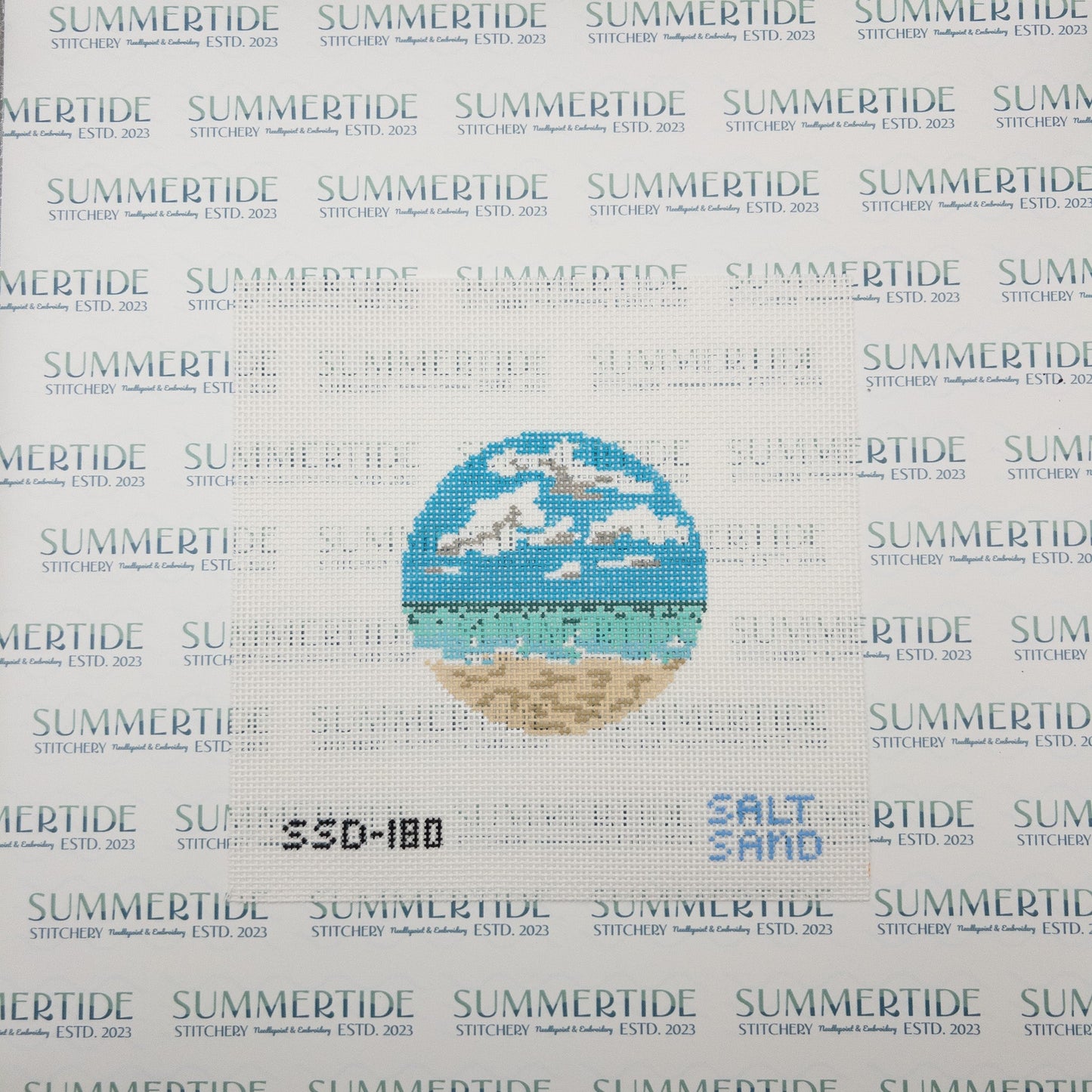 Beach and Ocean Needlepoint Canvas - Summertide Stitchery - Salt + Sand