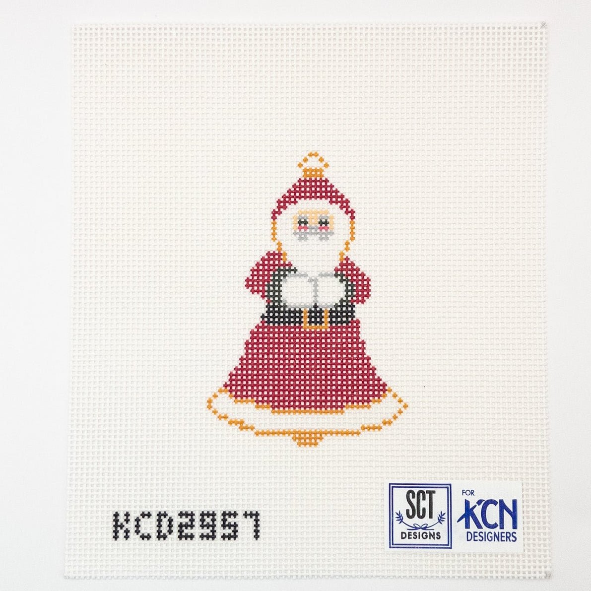 Bell Santa Needlepoint Canvas - Summertide Stitchery - SCT Designs