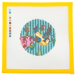 Bird Stripes Needlepoint Canvas - Summertide Stitchery - TEW Designs