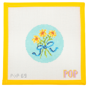 Blue Floral Bouquet Needlepoint Canvas - Summertide Stitchery - POP! NeedleArt
