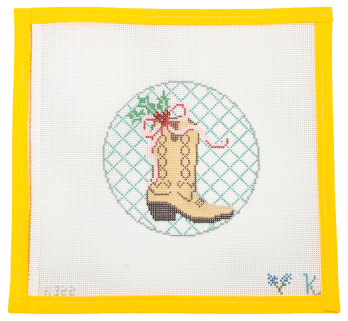 Boot & Bow Needlepoint Canvas - Summertide Stitchery - Kay Irby
