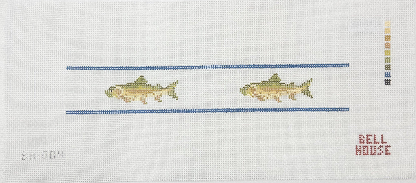Brown Trout Keyfob Needlepoint Canvas - Summertide Stitchery - Bell House Designs