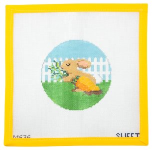 Bunny Gets Carrot Needlepoint Canvas - Summertide Stitchery - Maddie Sweet Designs