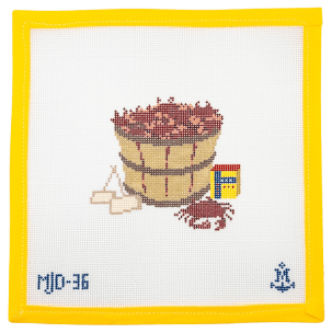 Bushel of Crabs Needlepoint Canvas - Summertide Stitchery - Morgan Julia