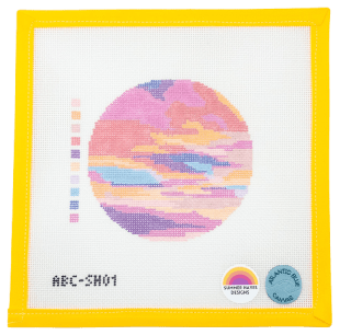 Carolina Cotton Candy Sky Needlepoint - Summertide Stitchery - Atlantic Blue Canvas