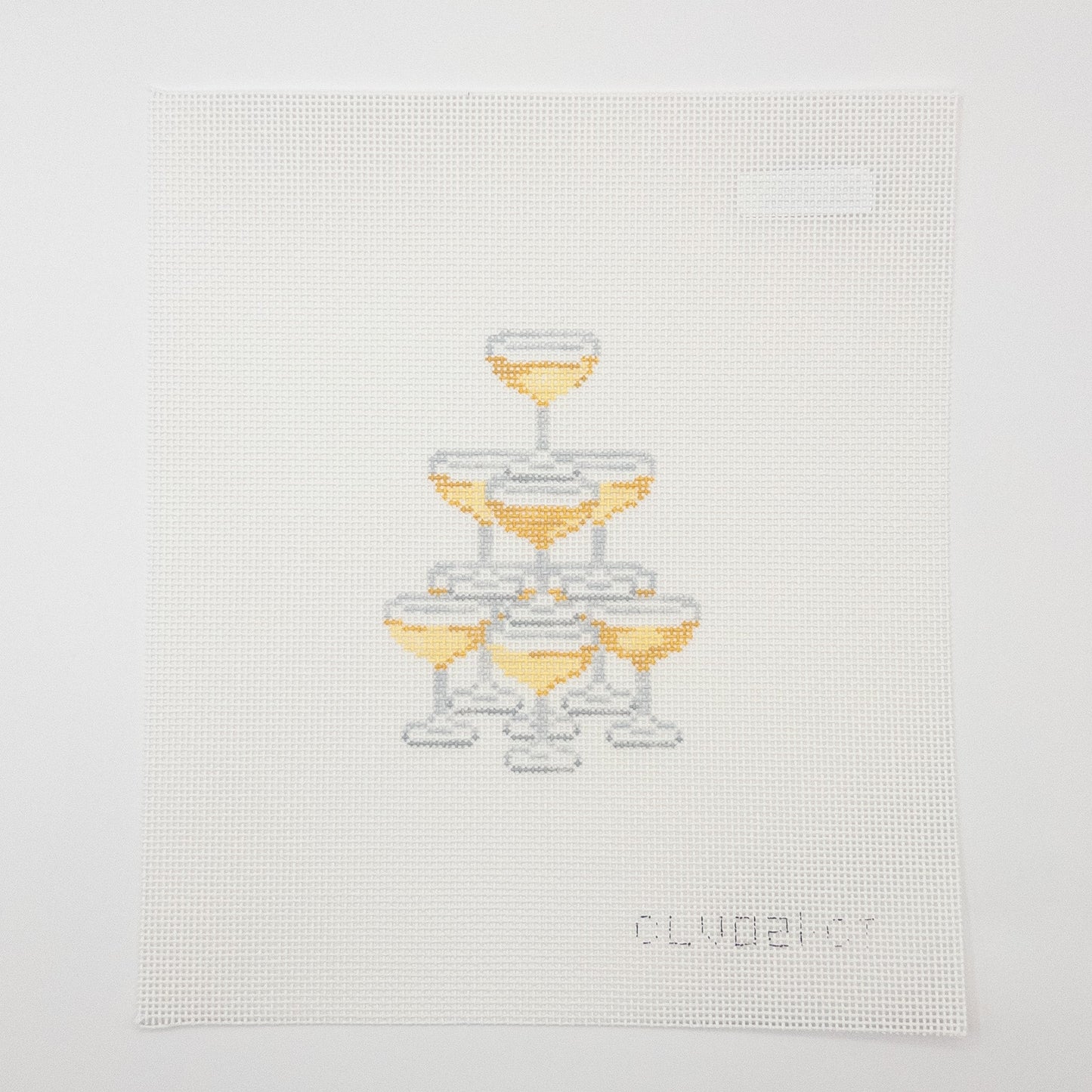 Champagne Tower Needlepoint Canvas - Summertide Stitchery - C'ate La Vie