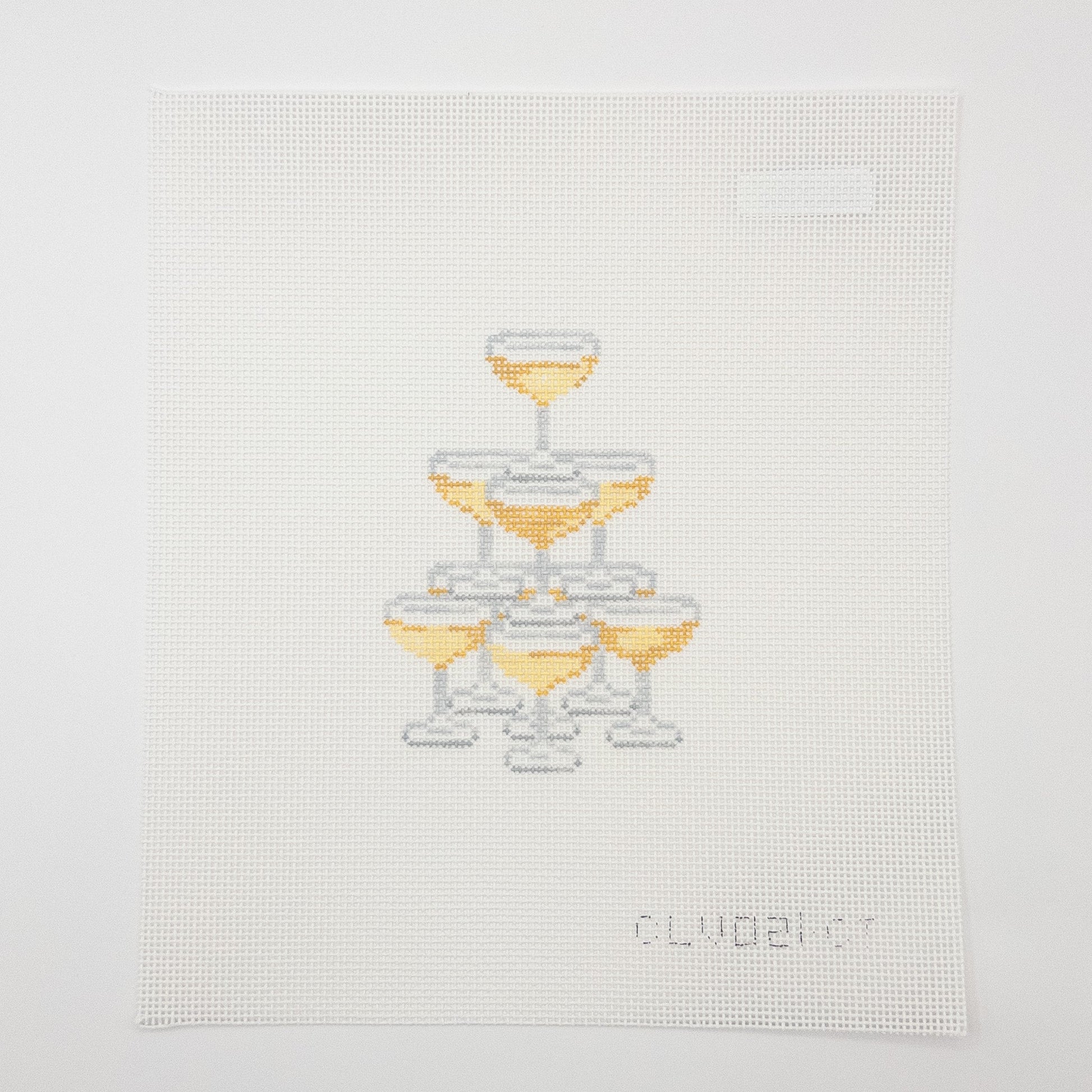 Champagne Tower Needlepoint Canvas - Summertide Stitchery - C'ate La Vie