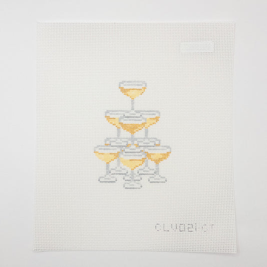 Champagne Tower Needlepoint Canvas - Summertide Stitchery - C'ate La Vie