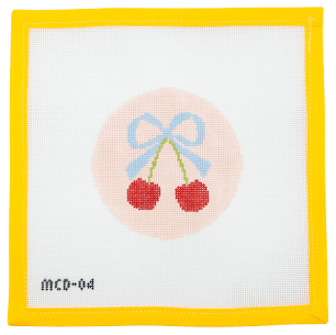 Cherries With Bow Needlepoint Canvas - Summertide Stitchery - Mary Cam Designs