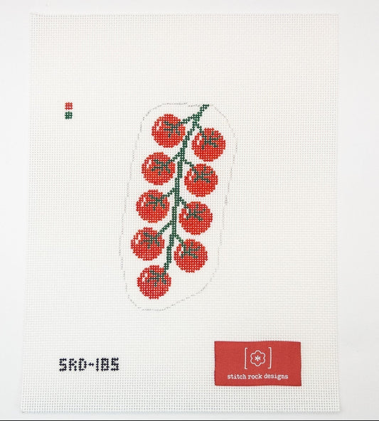Cherry Tomatoes Needlepoint Canvas - Summertide Stitchery - Stitch Rock Designs