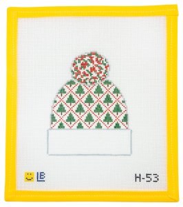 Christmas Tree Beanie Needlepoint Canvas - Summertide Stitchery - Lauren Bloch Designs