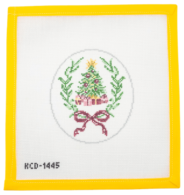 Christmas Tree Oval Needlepoint Canvas - Summertide Stitchery - Pearly Gates Designs
