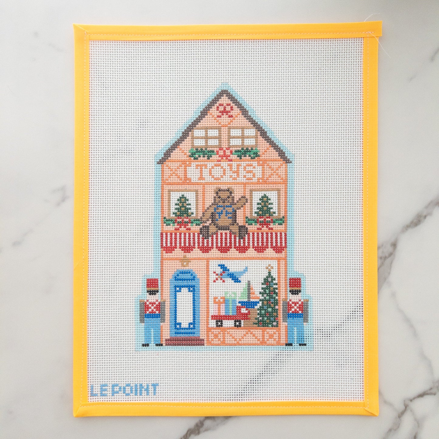 Christmas Village Toy Shop Needlepoint Canvas - Summertide Stitchery - Le Point Studio