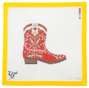 Cowboy Boot Needlepoint Canvas - Summertide Stitchery - Wipstitch Needleworks