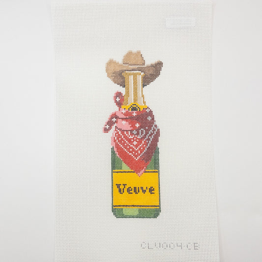 Cowboy Champagne Needlepoint Canvas - Summertide Stitchery - C'ate La Vie