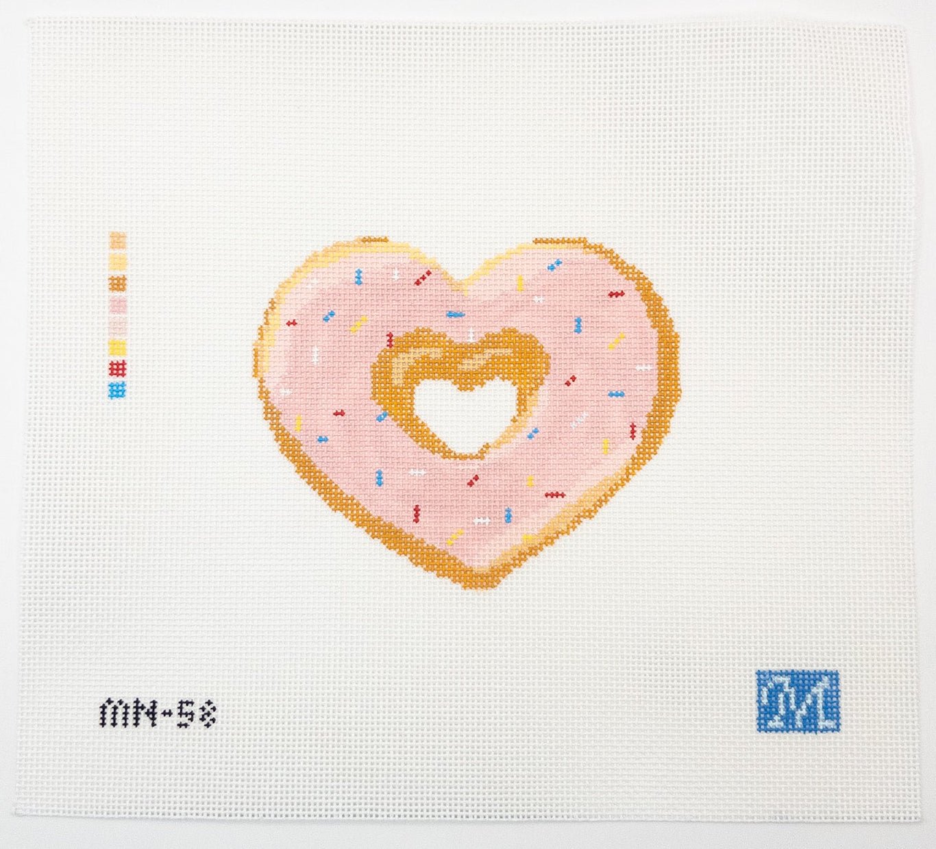 Cupid's Glaze Needlepoint Canvas - Summertide Stitchery - Maura Nolan Designs