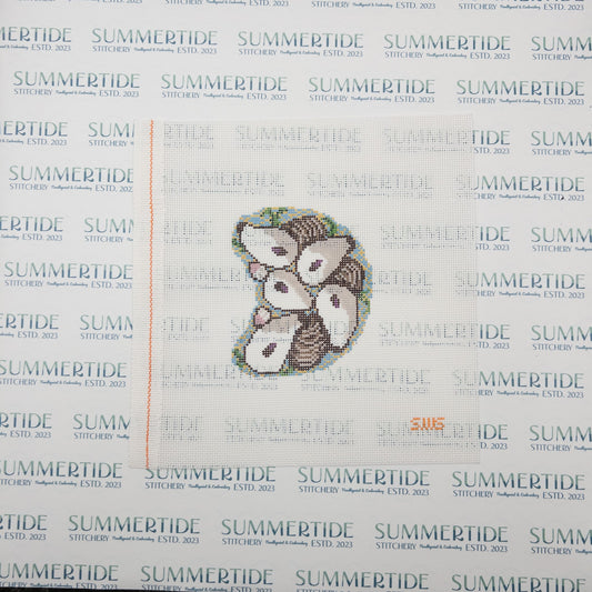 Curved Blue Oyster Plate Needlepoint Canvas - Summertide Stitchery - Stitching With Stacey