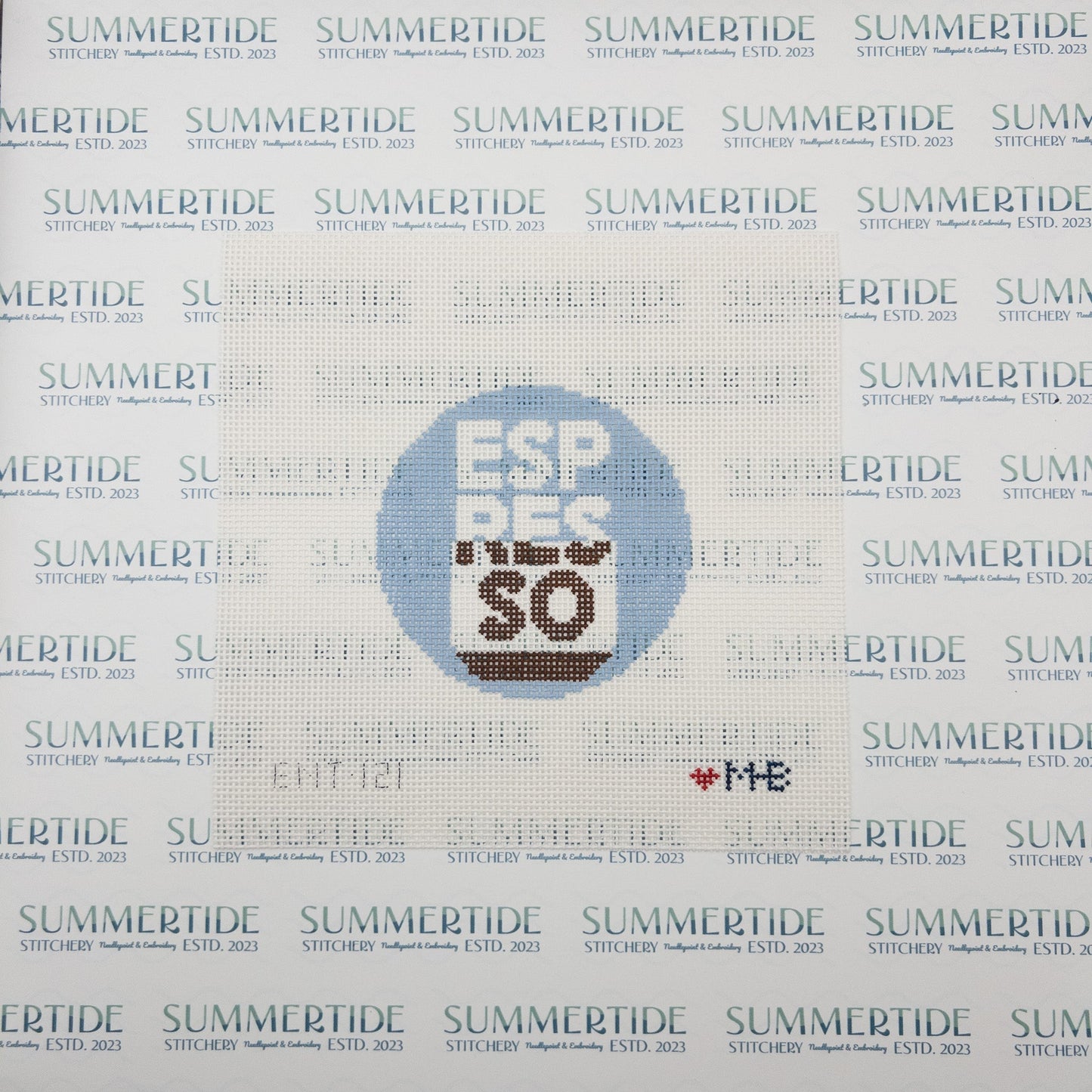 Espresso Round Needlepoint Canvas - Summertide Stitchery - LoveMHB Studio