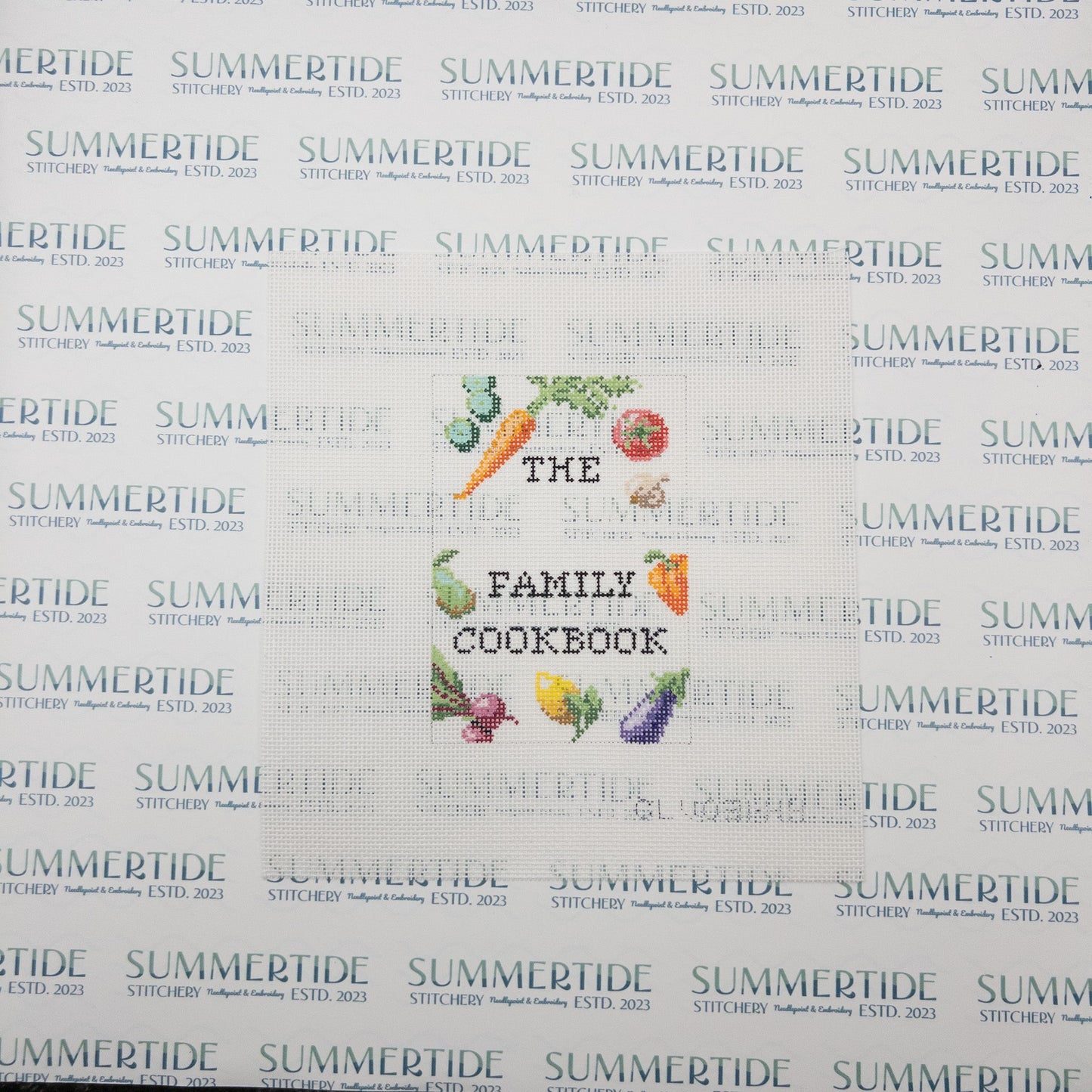 Family Cookbook Needlepoint Canvas - Summertide Stitchery - C'ate La Vie
