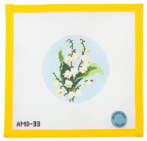 Flowers of the Bible: Lily of the Valley Needlepoint Canvas - Summertide Stitchery - Atlantic Blue Canvas