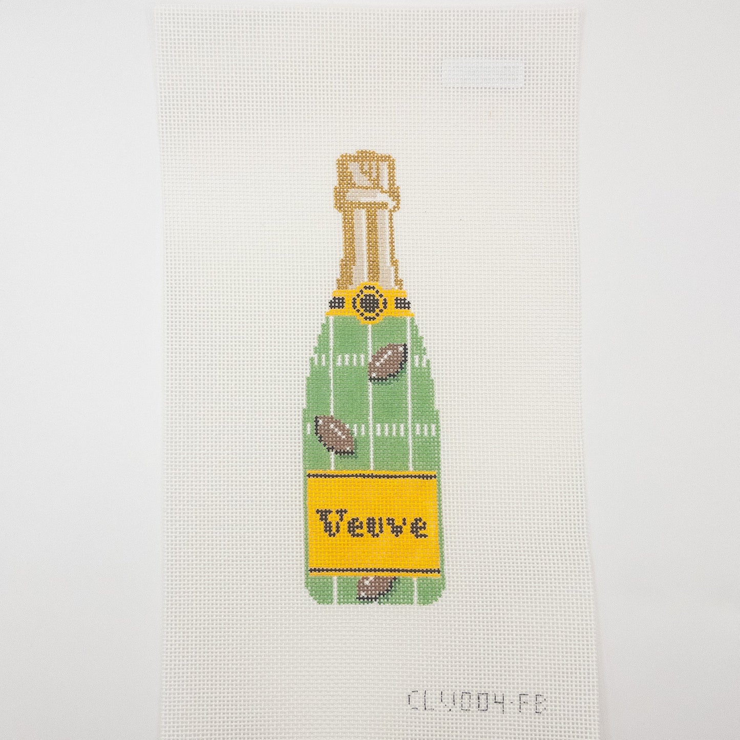 Football Champagne Needlepoint Canvas - Summertide Stitchery - C'ate La Vie