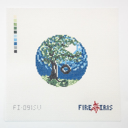 Four Seasons - Summer Needlepoint Canvas - Summertide Stitchery - Fire and Iris