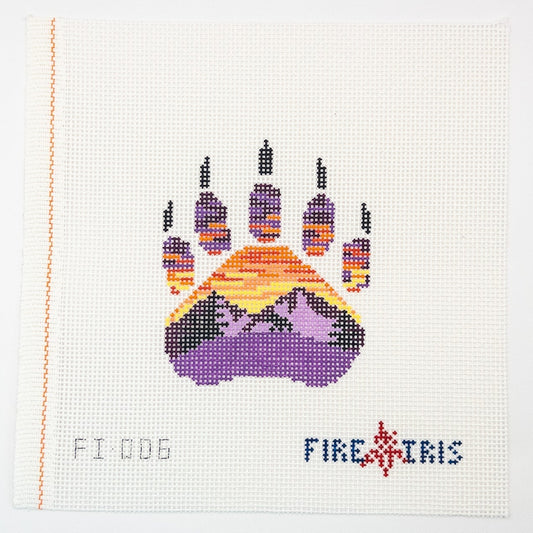 Fresh Tracks Needlepoint Canvas - Summertide Stitchery - Fire and Iris
