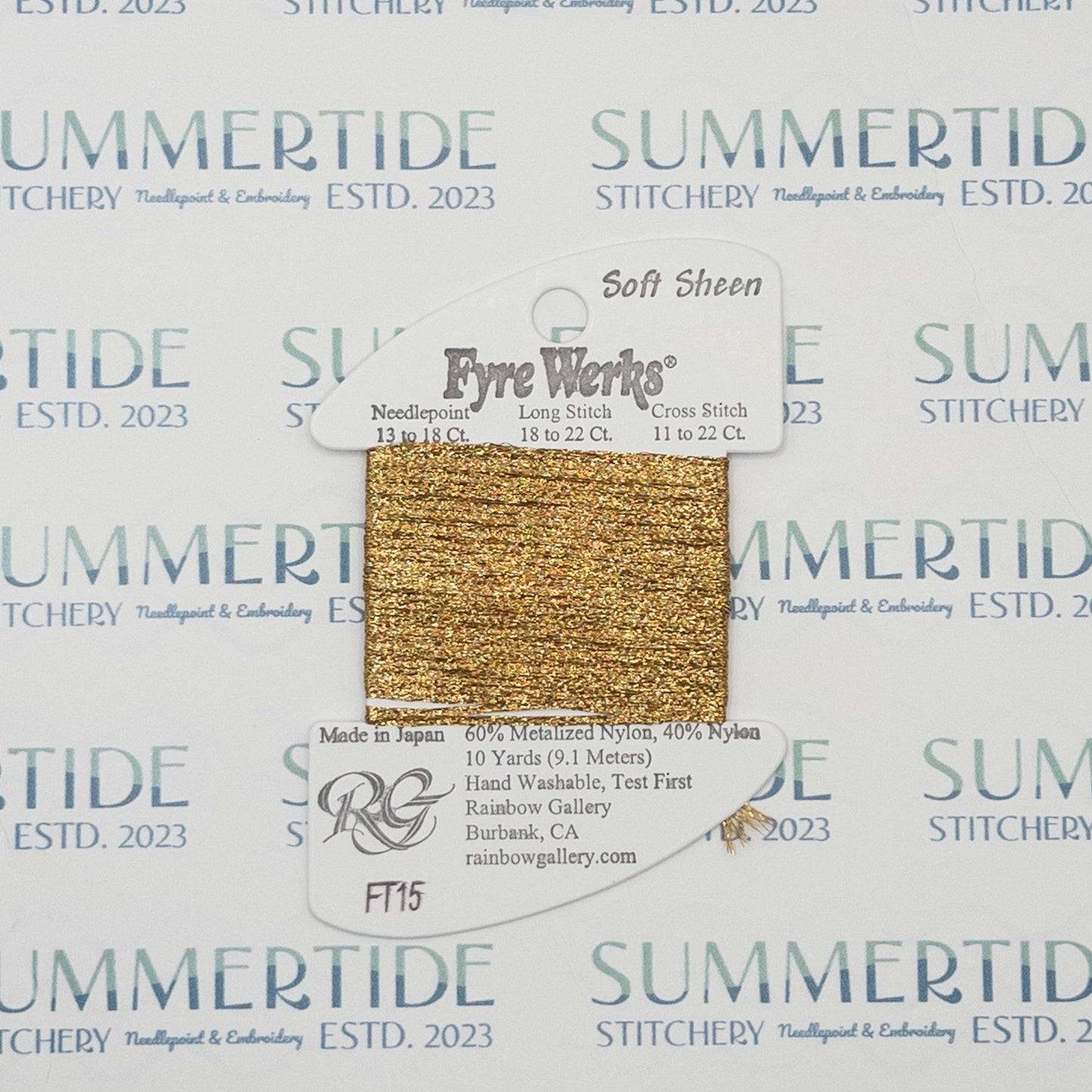 Fyre Werks Shoft Sheen FT15 Old Gold - Summertide Stitchery - Rainbow Gallery
