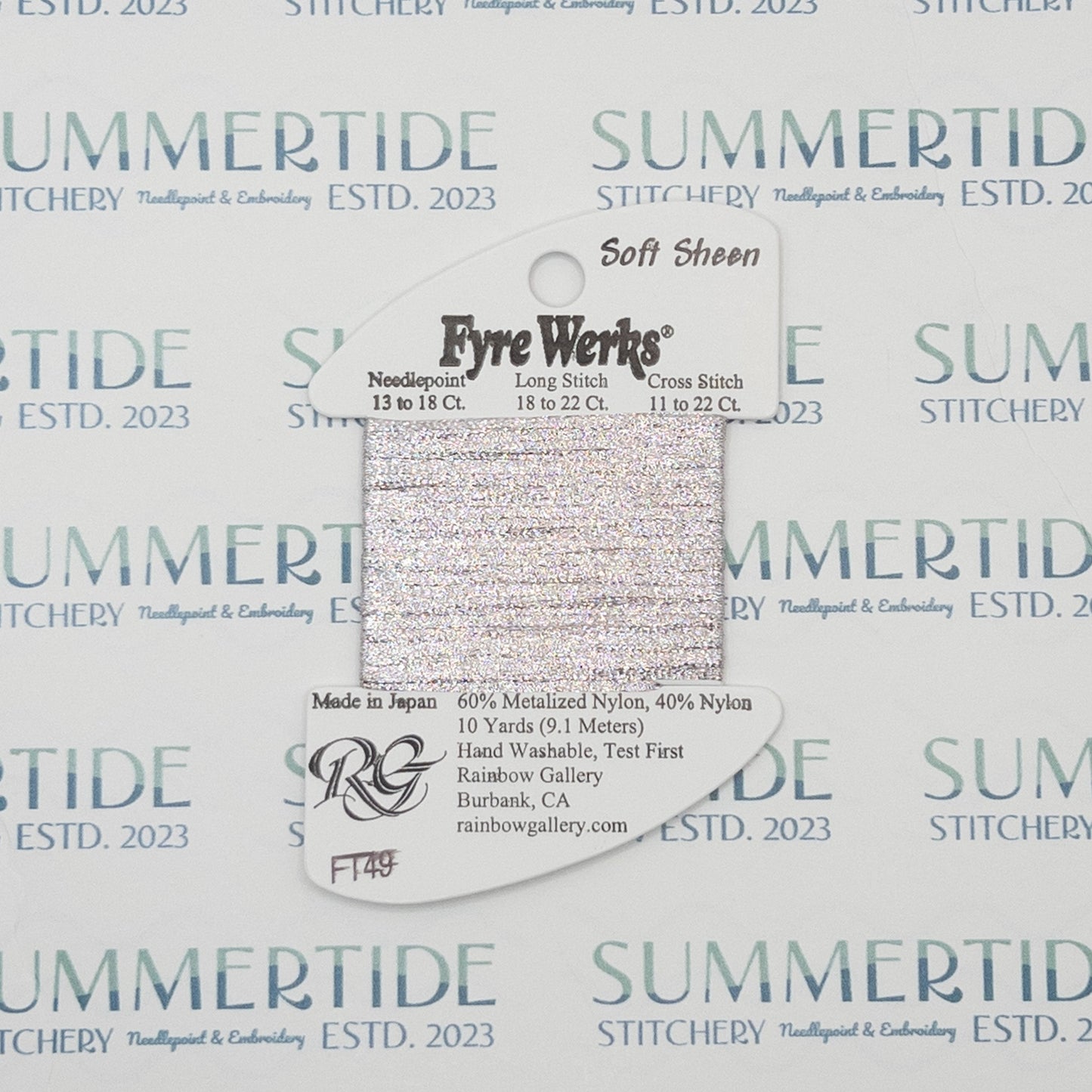 Fyre Werks Shoft Sheen FT49 Platinum - Summertide Stitchery - Rainbow Gallery