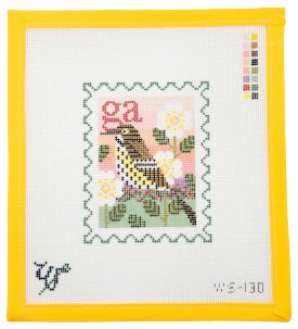 Georgia Stamp Needlepoint Canvas - Summertide Stitchery - Wipstitch Needleworks