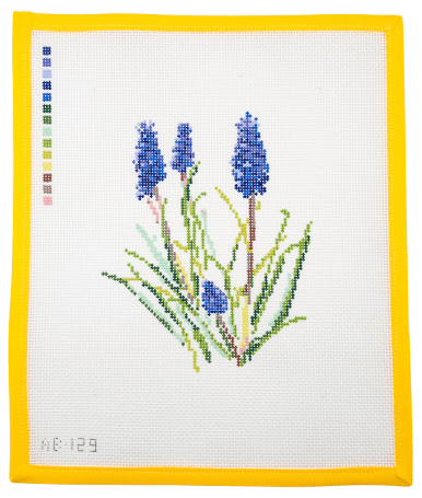 Grape Hyacinth Needlepoint Canvas - Summertide Stitchery - Alice & Blue