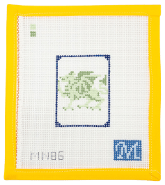 Green Dragon Tile Needlepoint Canvas - Summertide Stitchery - Maura Nolan Designs
