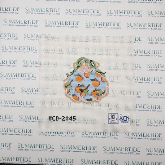 Holiday Oranges Gilded Scallop Needlepoint Canvas - Summertide Stitchery - SCT Designs