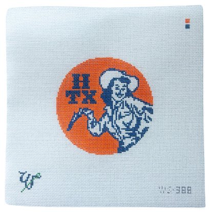 Houston Cowgirl Needlepoint Canvas - Summertide Stitchery - Wipstitch Needleworks