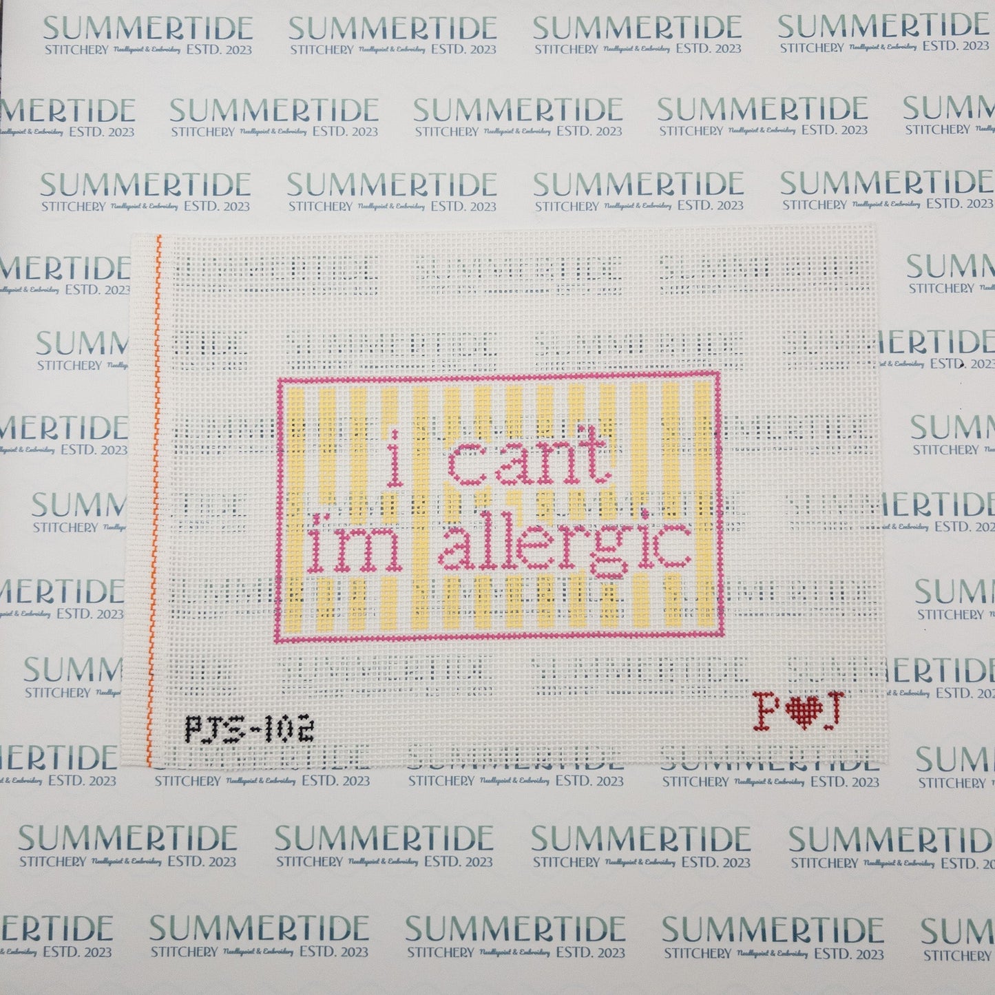 I Can't I'm Allergic Needlepoint Canvas - Summertide Stitchery - Poppy J Stitches