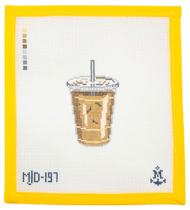 Iced Coffee Needlepoint Canvas - Summertide Stitchery - Morgan Julia