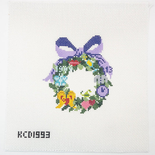 In Our Era Wreath Needlepoint Canvas - Summertide Stitchery - SCT Designs