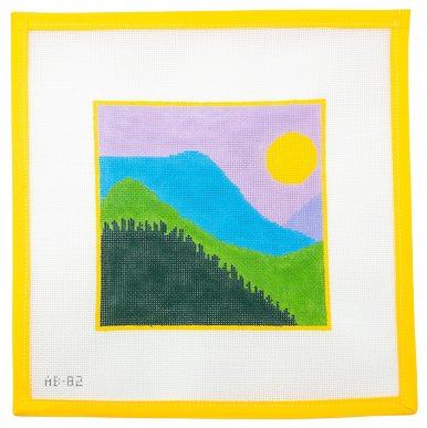 In The Mountains Needlepoint Canvas - Summertide Stitchery - Alice & Blue