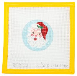 Jolly Santa Needlepoint Canvas - Summertide Stitchery - Kate Dickerson