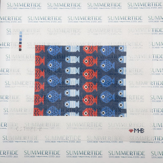 Just Keep Swimming (Navy - Large) Needlepoint Canvas - Summertide Stitchery - LoveMHB Studio